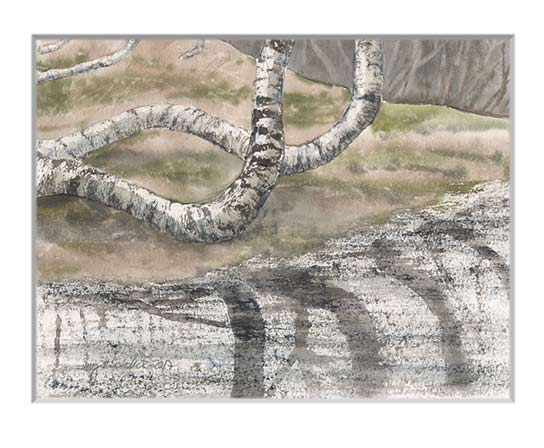 Nr.100 Moorbirken an der Vogelkoje - Aquarell 2017