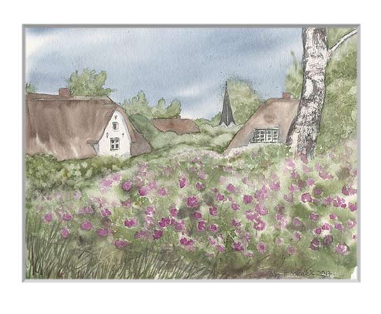 Nr.101 Rosenblüte in Nebel - Aquarell 2017
