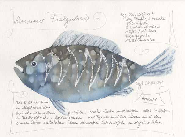 Nr.235 Amrumer Fischgoulasch - Aquarell 2021